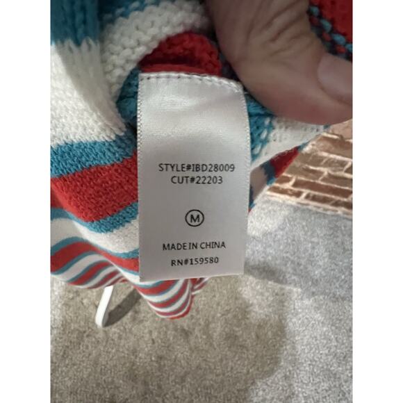 Pink Lilly Striped Sweater Dress Maxi Size M Sleeveless Stretch - So Pretty! - Picture 6 of 7